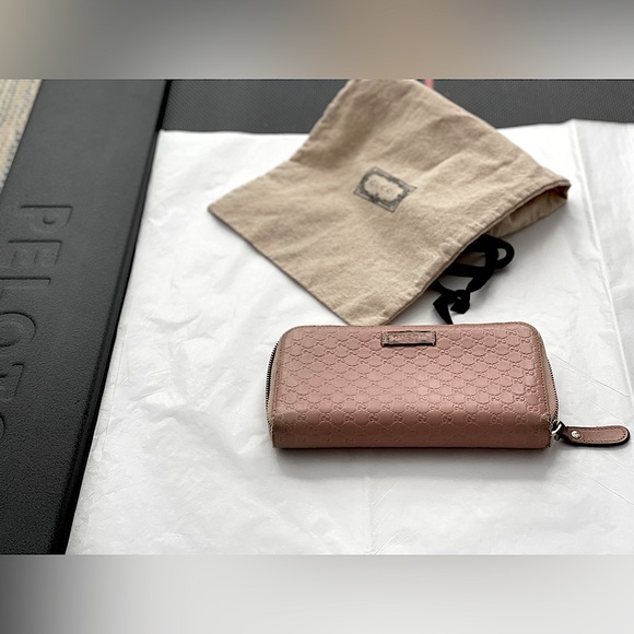 GUCCI - Micro Guccissima Zip Around Continental Wallet - Picture 2 of 16